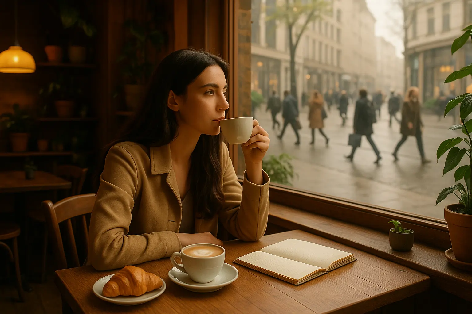 Ein Morgen im Café